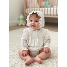 Bes Trend Bebek Zıbın Takım Şapkalı Yaka Işlemeli  Çıt Çıt Lı Zıbın Bayramlık 3-9 Ay