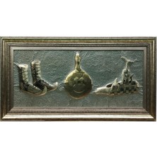 E38 El Işçiliği Tunç Çağı Idolü - Ritonlar Aliminyum Kabartma Tablo 95*51 cm -6442