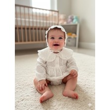 Bes Trend Bebek Zıbın Takım Şapkalı Yaka Işlemeli  Çıt Çıt Lı Zıbın Bayramlık 3-9 Ay