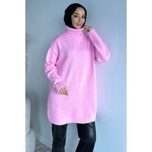 Julude Gülseli Balıkçı Yaka Yırtmaçlı Tesettür Triko Tunik P-00019890