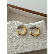 Renda Accessory Çift Renk Kalın Halka Küpe