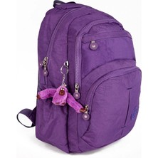 Lugmo Klinkır Okul Çantası Leptop Yuvalı Su Geçirmez Astarlı Lise Ortaokul Çantası Mor