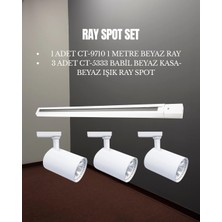 Cata Babil Ray Spot Set | 3 Adet CT-5333 Beyaz Kasa Beyaz Işık  Spot + 1 Adet CT-9710 Ray