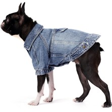 FOURAMOUR Orta Kar Yıkama Denim Köpek Ceketi “Rodeo”