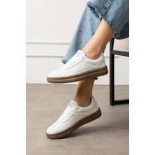 Eformoda Beyaz Unisex Kadın Günlük Kullanıma Uygun Sneaker Yumuşak Tabanlı Spor Ayakkabı 501A