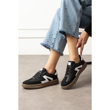 Eformoda Siyah Beyaz Unisex Kadın Günlük Kullanıma Uygun Sneaker Yumuşak Tabanlı Spor Ayakkabı 501A