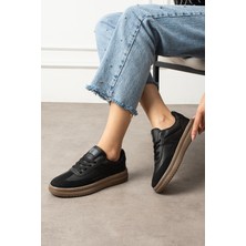 Eformoda Siyah Unisex Kadın Günlük Kullanıma Uygun Sneaker Yumuşak Tabanlı Spor Ayakkabı 501A