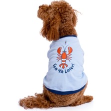 FOURAMOUR Pamuklu Bebek Mavisi Köpek T-shirt “Sea Ya Later”