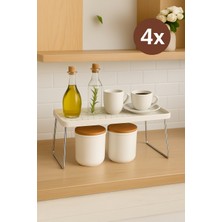 Nesto Home 4'lü Set Katlanabilir Tezgah Üstü ve Dolap Içi Raf Düzenleyici Organizer