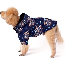 FOURAMOUR İçi Polarlı Su Geçirmez Köpek Yağmurluğu “Biker Teddy Bears”