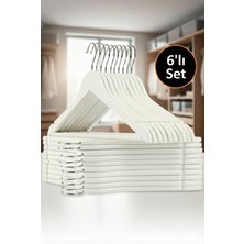 Etc Home 6 Adet Ahşap Görünümlü Plastik A Kalite Elbise Askı