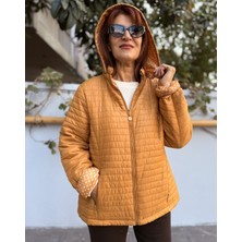 Denizege Butik Çift Taraflı Puantiyeli Mont Hardal