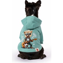 FOURAMOUR Su Yeşili Köpek Hoodie “Rock Star”