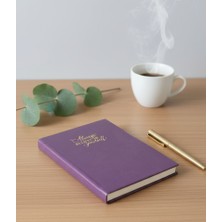 Adalinhome Lizy Süet Dokulu Çizgili Defter – Günlük ve Not Defteri / 14X20 Cm/ 168 Yaprak