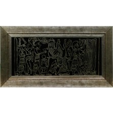 E38 El Işçiliği  Anadolu Mühürleri Cam Boyama Tablo 71*38 cm -6438