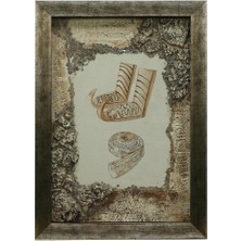 E38 El Işçiliği  Çarık Riton Kumaş Boyama Tablo 70*50 cm -6435