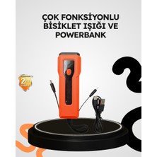 Zero Land Lvsqvr 600 Lümen Bisiklet Ön Işık Powerbankli Çakar Cob LED