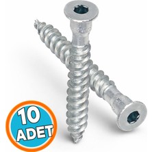 Nzb (10 Adet) Kabin Vidası Silindir Vida Allen Başlı 6.5X50