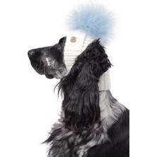 FOURAMOUR El Örgüsü Krem Ponponlu Köpek Şapkası