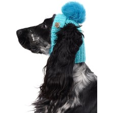 FOURAMOUR El Örgüsü Arktik Mavisi Ponponlu Köpek Şapkası