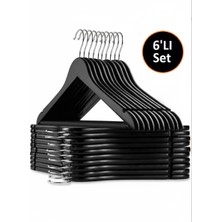 Etc Home 6 Adet Ahşap Görünümlü Plastik A Kalite Elbise Askı