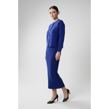 Ys Kadın Hırka Elbise Ikili Takım - Mavi