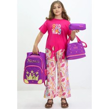 Lugmo Princess 3 Lü Ortaokul Çanta Seti Ilkokul Çantası Komple Astarlı Mor