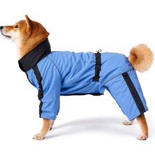 FOURAMOUR Pastel Mavi Su Geçirmez Dişi Köpek Tulumu