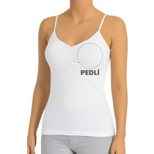 Öts Kadın Atlet Büzgülü Ip Askılı Çıkarılabilir Pedli (%96 Pamuk - %4 Elastan)