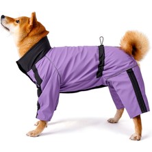 FOURAMOUR Pastel Mor Su Geçirmez Dişi Köpek Tulumu