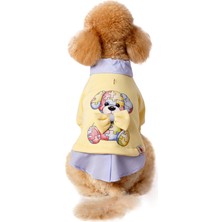 FOURAMOUR Açık Sarı Köpek Sweatshirtü “Puzzle”