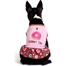 FOURAMOUR Pamuklu Pembe Köpek Elbisesi “Donut Try”