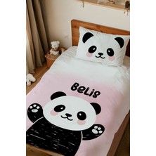 Homamia Isme Özel Baskılı %100 Pamuk Tek Kişilik Nevresim Takımı Panda