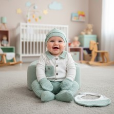 Milays Erkek Bebek Minizeyn 0-3 Ay Ön Cepli Düğmeli  5 Li Set %100 Pamuk