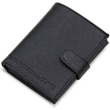 Guard Çok Bölmeli Patlı Dikey Siyah Deri Erkek Cüzdanı