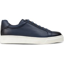Deery Erkek Hakiki Deri Mavi Sneaker Ayakkabı - 02018MMVIC02
