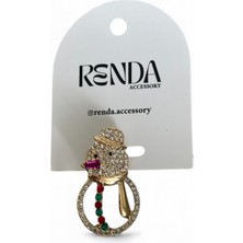Renda Accessory Taşlı Kardan Adam Broş