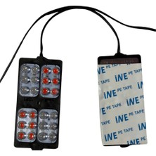 Powerr Led Aydınlatma 12 Volt 24 Watt 24 Ledli 150X49 mm Animasyonlu Kırmızı - Mavi Çakar Modül 5 Adet