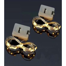 Mini Peri LED Dekoratif Işık, Güç Kutulu, Piller Dahil, 1 Metre