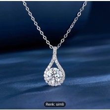 Aira 925 Gümüş Kadın Kolye Mozanit Taş Detaylı Parlak Tektaş Kolye En Özel Günlerin Hediyesi