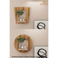 Montesev Ahşap Dekoratif Duvar Rafı 2 Li / 3 Lü Set ( Mtsv - 322)