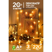 Özbience 5 Metre Top LED Dekoratif Fişli Aydınlatma, 20 LED ile Şık Süsleme