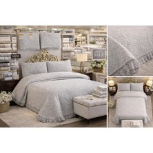 Fugo Concept Ultrasonic Microfiber Fransız Dantelli Çift Kişilik Lüks Yatak Örtüsü - Yastık Kılıfı Dahil