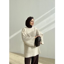Moda Aksa Oversize Dokuma Kazak Bej
