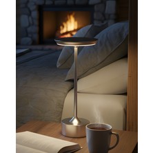 Kendal Dokunmatik Şarjlı LED Masa Lambası – 3 Renk Işık – Gümüş