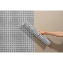 Grown Gri Kareli Kumaş Desenli Folyo Kendinden Yapışkanlı Duvar Kağıdı • Küçük Kare Geometrik