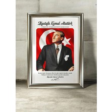And Mustafa Kemal Atatürk Portre – Mdf Üzerine Uv Baskı Çerçeveli Tablo Sanatsal Modern Duvar Dekoru