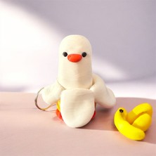 Sağlıkçı Shopping Banana Duck Muz Ördek Temalı Blue Switch Mekanik Klavye Tuşlu Klik Sesli Anahtarlık Çanta Süsü Charm