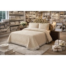 Fugo Concept Ultrasonic Microfiber Fransız Dantelli Çift Kişilik Lüks Yatak Örtüsü - Yastık Kılıfı Dahil