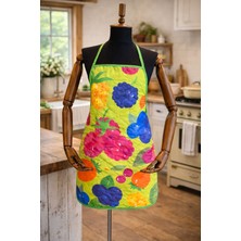 Limon Soft Kapitoneli Sıvı Geçirmez Leke Tutmaz Mutfak Önlüğü Dijital Baskılı Önlük Berry